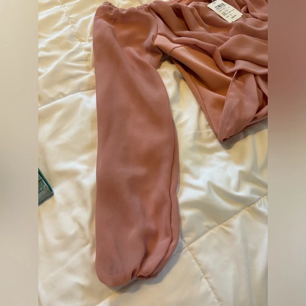 Off the shoulder women blouse, mauve color - Picture 7 of 8